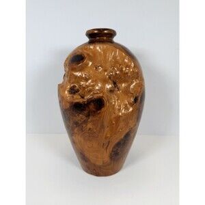 Burl Wood Vase hand turned Vintage sculptural decor‎ piece